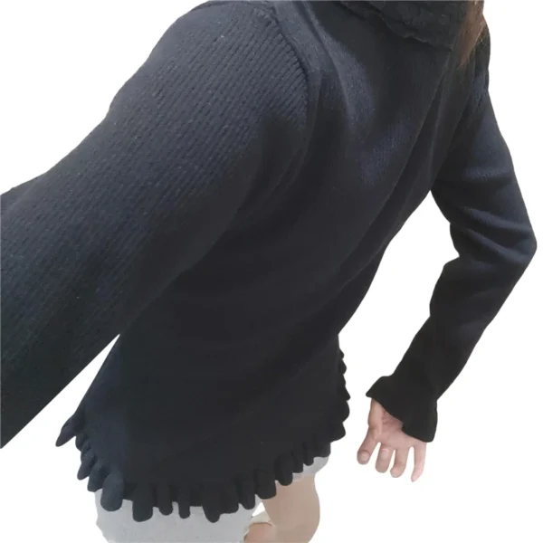 Lace Long Sleeve Ribbed Button Up Top - Image 7