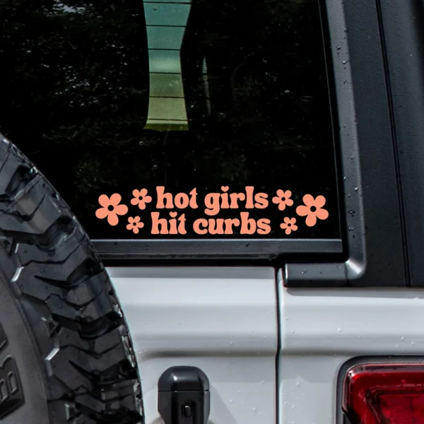 'Hot Girls Hit Curbs' Window Sticker - Image 4