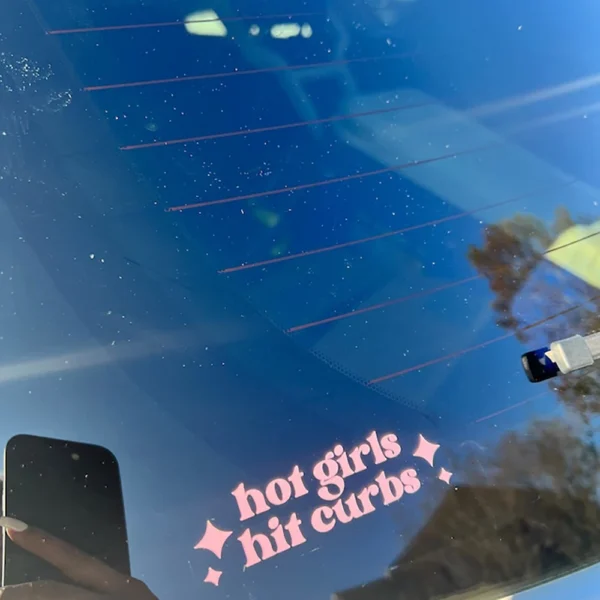 'Hot Girls Hit Curbs' Window Sticker - Image 2