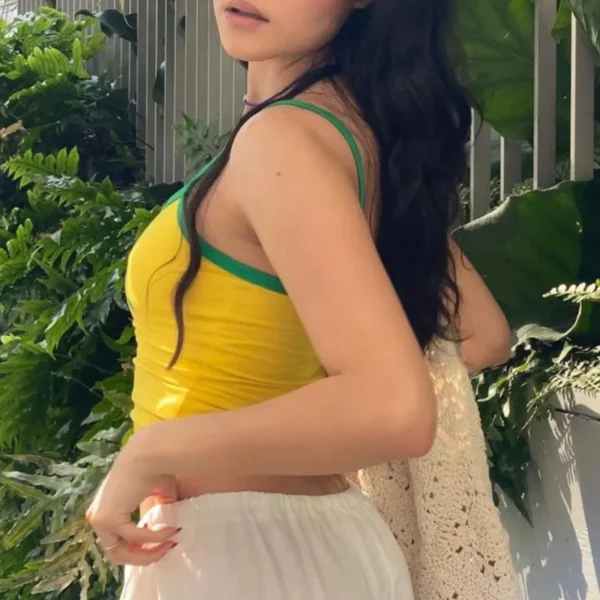 Brasil Flag Camisole Cropped Tank Top - Image 2