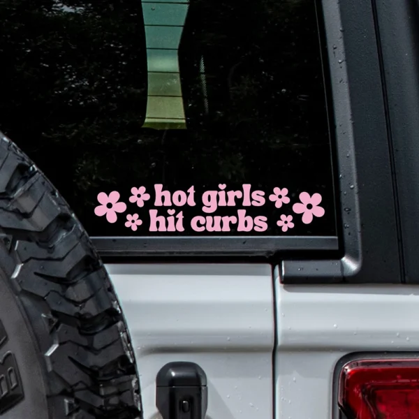 'Hot Girls Hit Curbs' Window Sticker - Image 5