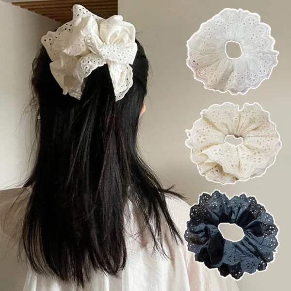 Oversized Lace Scrunchie - Image 4