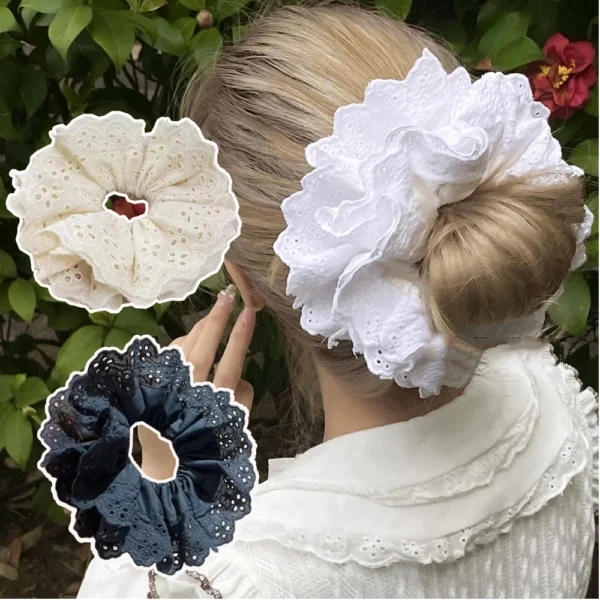 Oversized Lace Scrunchie