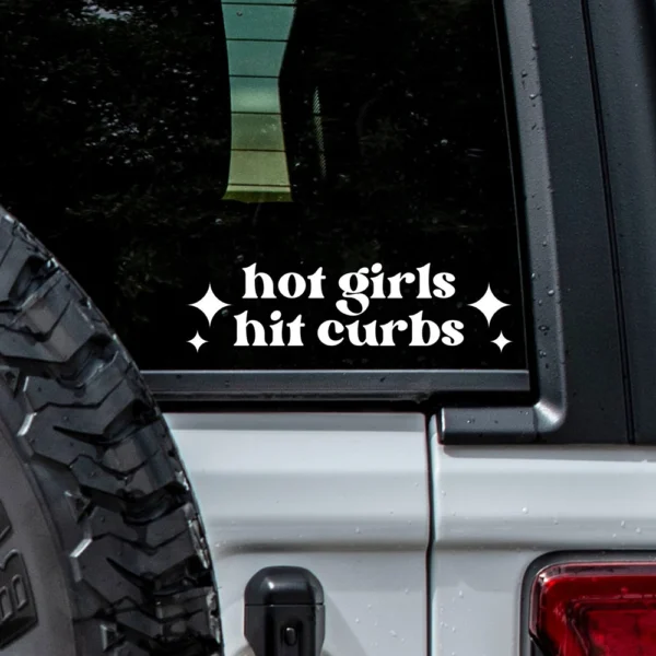 'Hot Girls Hit Curbs' Window Sticker - Image 6