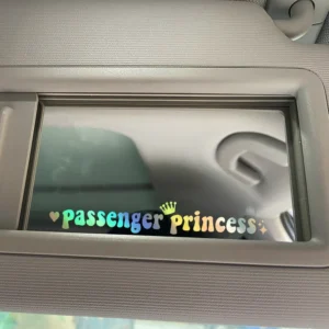 'Passenger Princess' Car Mirror Sticker