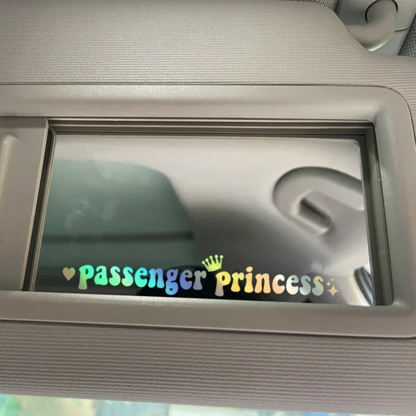 'Passenger Princess' Car Mirror Sticker