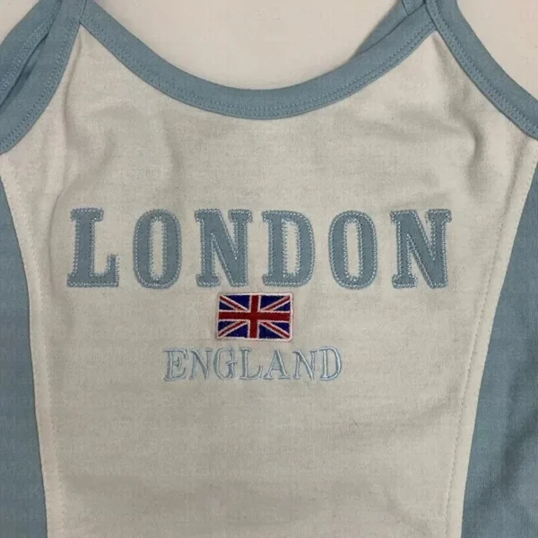 London Embroidered Flag Crop Tank Top - Image 3