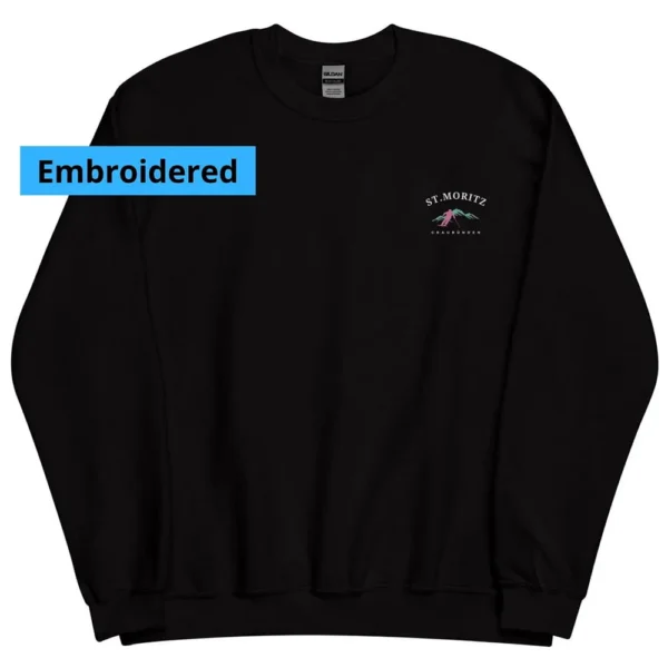 Black St Moritz Switzerland Embroidered Sweater - Image 2