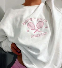 Embroidered Beverly Hills Athletics Tennis Sweater