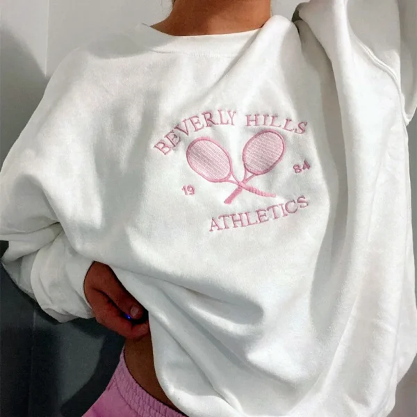Embroidered Beverly Hills Athletics Tennis Sweater