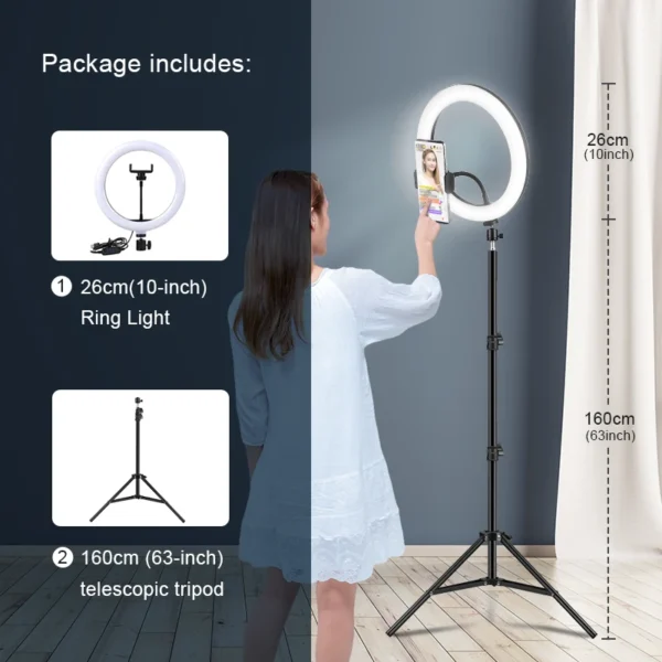 Ring Light Tripod - Livestream TikTok Selfies - Image 15