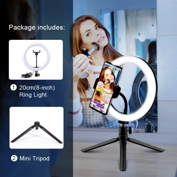 Ring Light Tripod - Livestream TikTok Selfies - Image 12