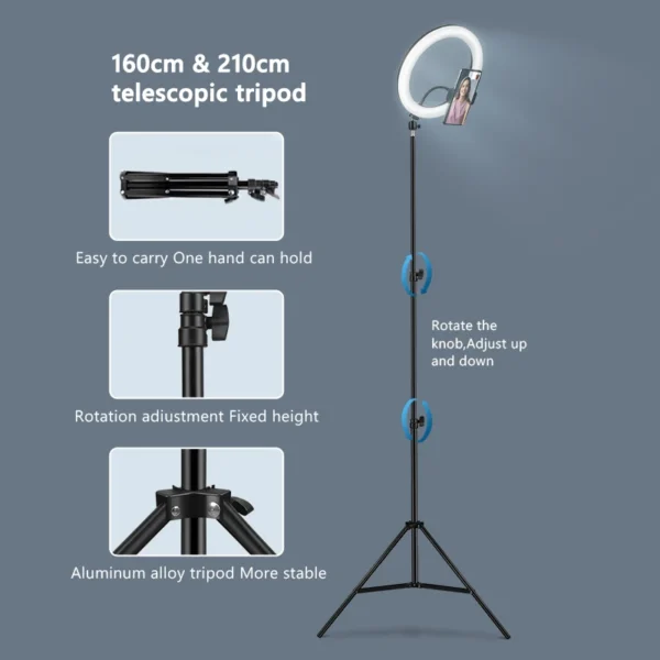 Ring Light Tripod - Livestream TikTok Selfies - Image 5
