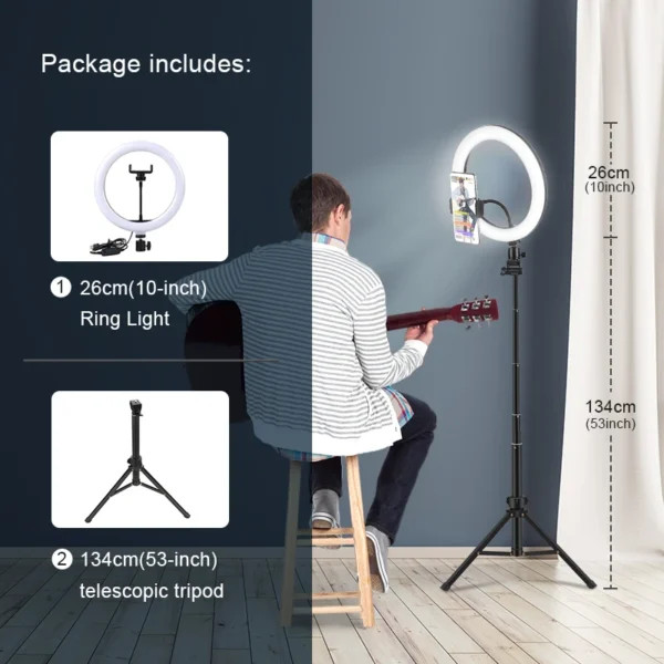 Ring Light Tripod - Livestream TikTok Selfies - Image 10