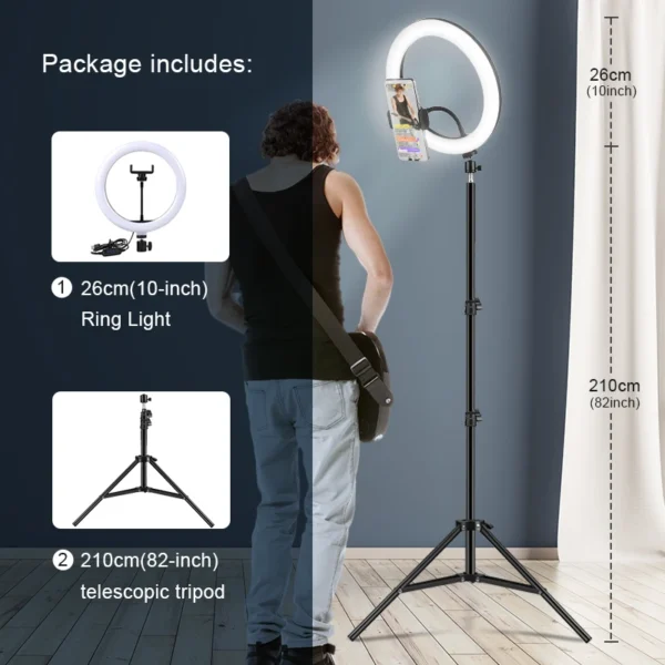 Ring Light Tripod - Livestream TikTok Selfies - Image 14