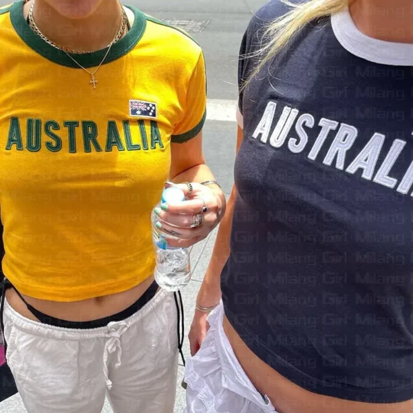 Australia Embroidered Flag Baby Tee - Image 2