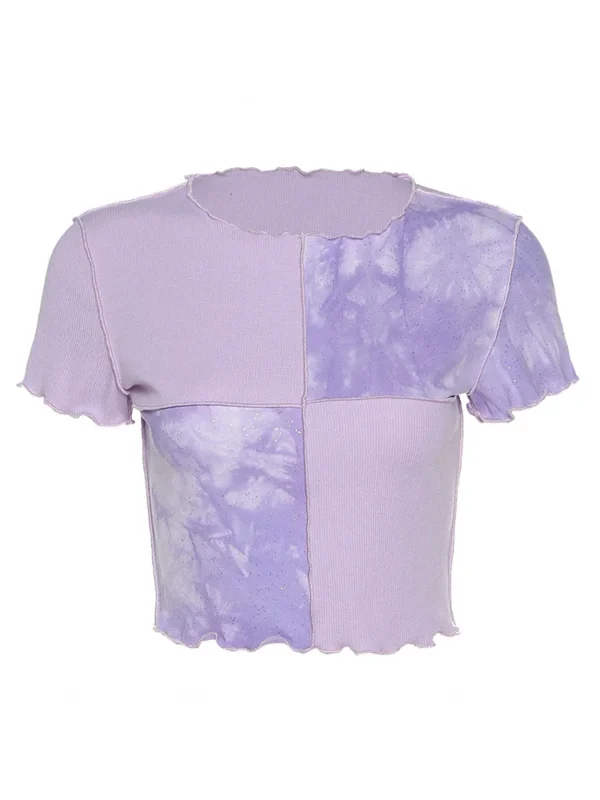 Patchwork Dyed Sequin Crop Top - Image 6