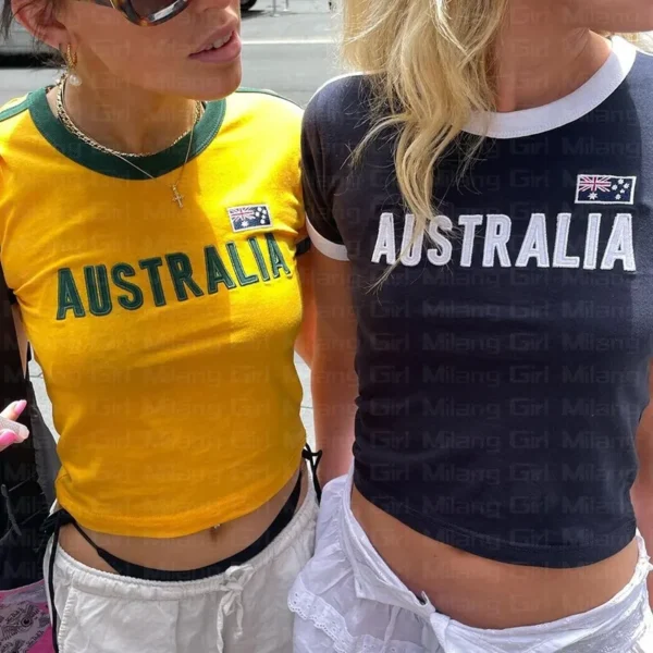 Australia Embroidered Flag Baby Tee