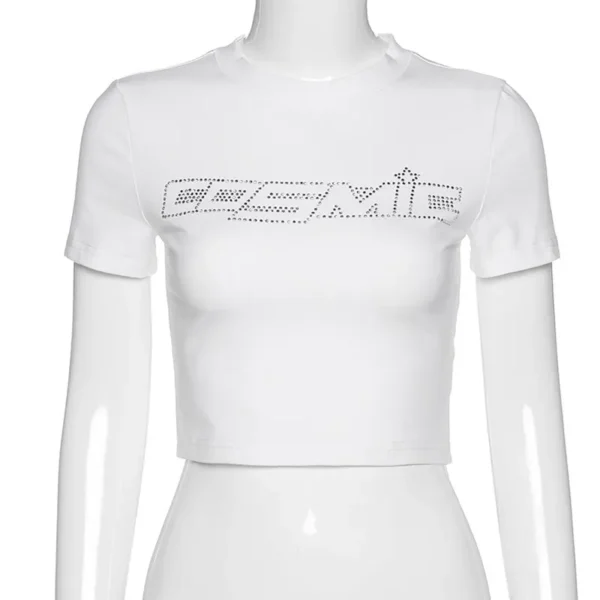 Cosmic Rhinestone Crop Top Short Sleeve - Image 4