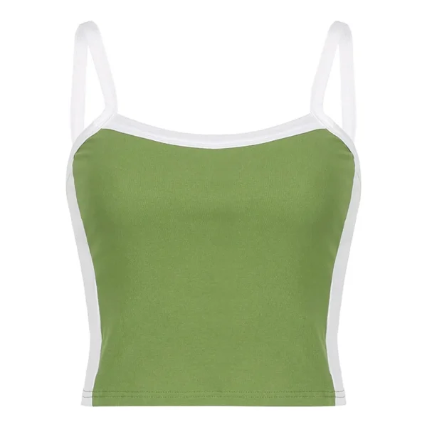Cropped Patchwork Camisole Tank Top - Image 11
