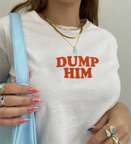 Dump Him y2k Graphic Crop Top