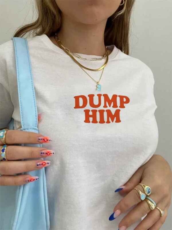 Dump Him y2k Graphic Crop Top