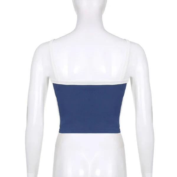 Cropped Patchwork Camisole Tank Top - Image 7