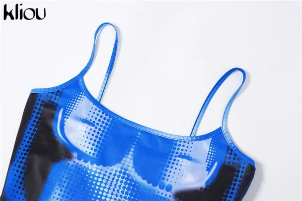 Sleeveless Blue X-Ray Long Bodycon Dress - Image 6