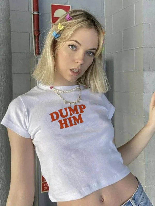 Dump Him y2k Graphic Crop Top - Image 6