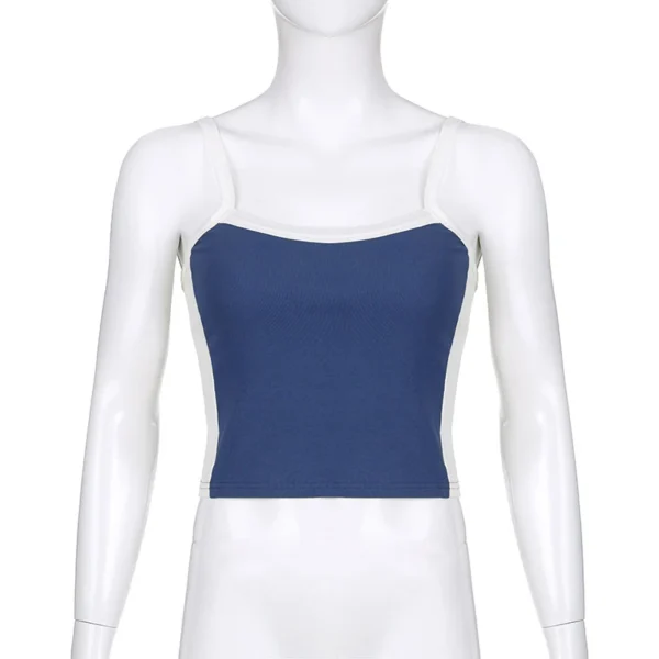 Cropped Patchwork Camisole Tank Top - Image 6