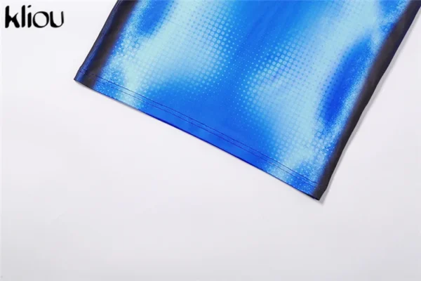 Sleeveless Blue X-Ray Long Bodycon Dress - Image 9