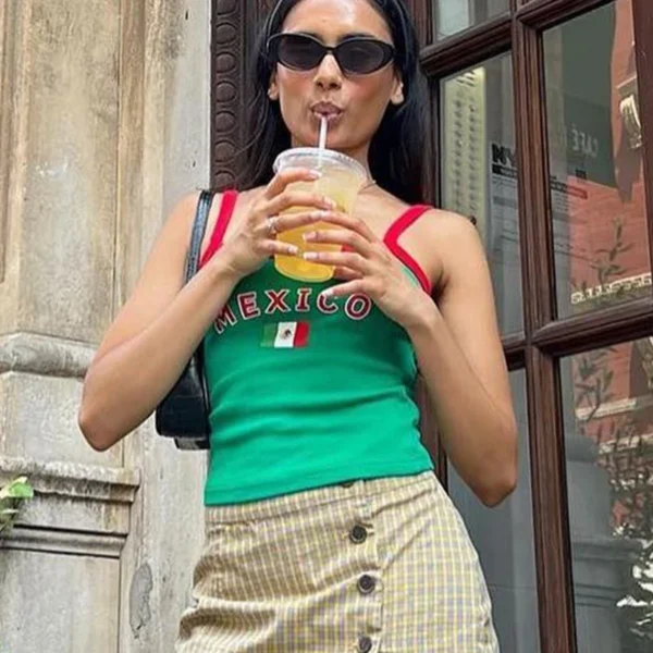 Mexico Printed Flag Camisole Tank Top - Image 2
