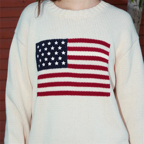 American Flag Knitted Pullover Jumper - Image 6