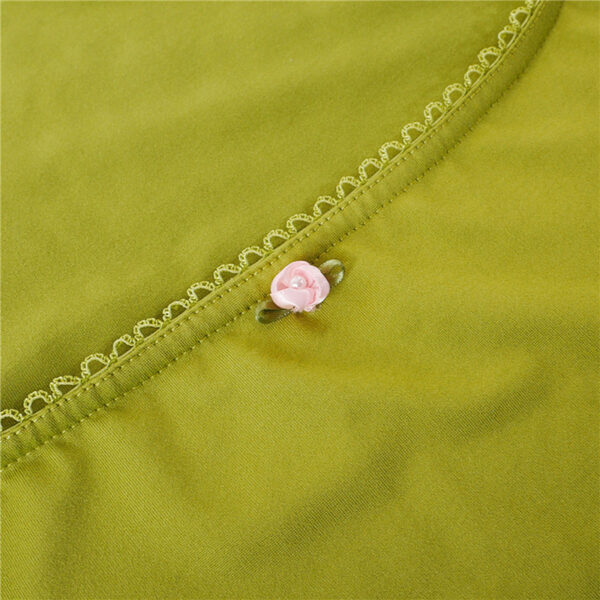 Lace Trim Flower Detail Square Neck Crop Top - Image 11