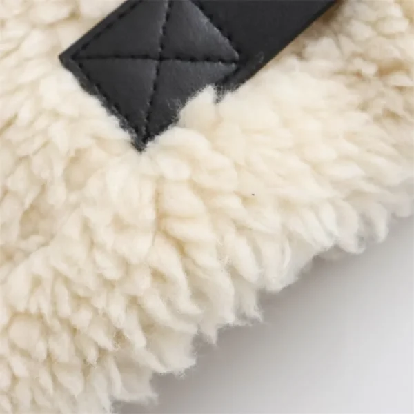 Sherpa Contrast Piped Motorcycle Style Jacket - Image 7