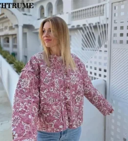 Floral Print Padded Quilt Jacket
