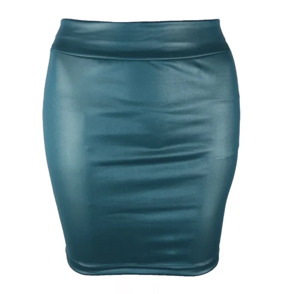 High Waist Pencil Mini Skirt Faux Leather Look - Image 6