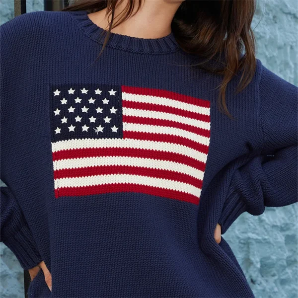American Flag Knitted Pullover Jumper - Image 3