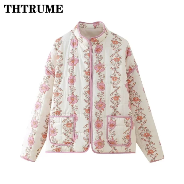 Floral Print Padded Quilt Jacket - Image 7