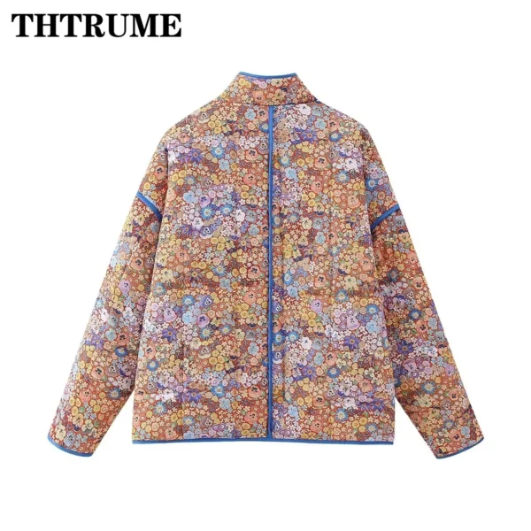 Floral Print Padded Quilt Jacket - Image 10