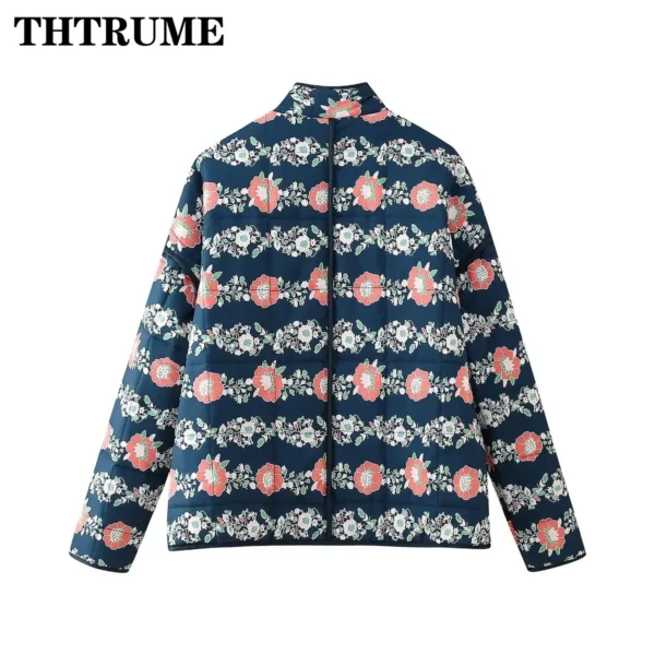 Floral Print Padded Quilt Jacket - Image 11