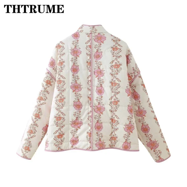 Floral Print Padded Quilt Jacket - Image 9