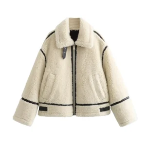 Sherpa Contrast Piped Motorcycle Style Jacket