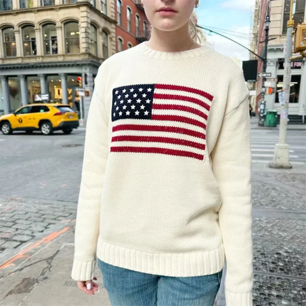 American Flag Knitted Pullover Jumper - Image 5