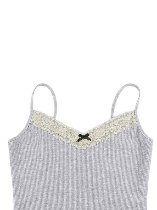 Lace Trim Bow Detail Camisole - Image 8