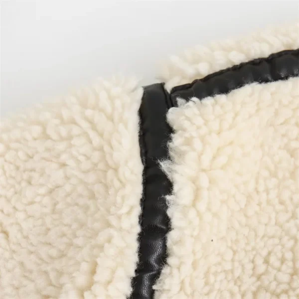 Sherpa Contrast Piped Motorcycle Style Jacket - Image 5