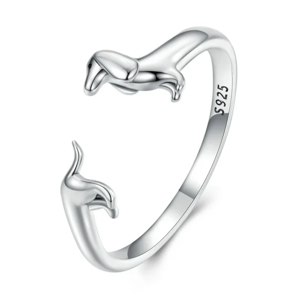 Sausage Dog Dachshund Ring, 925 Silver - Image 2