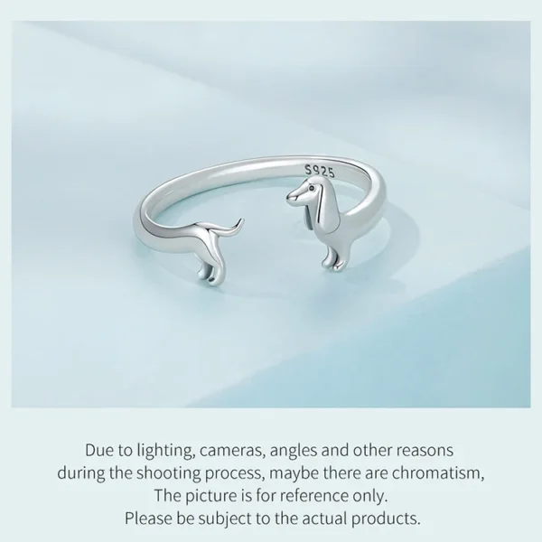 Sausage Dog Dachshund Ring, 925 Silver - Image 7