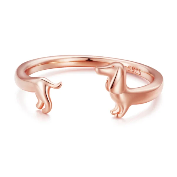 Sausage Dog Dachshund Ring, 925 Silver - Image 4