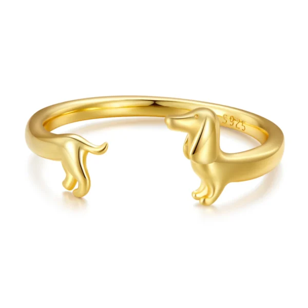 Sausage Dog Dachshund Ring, 925 Silver - Image 3